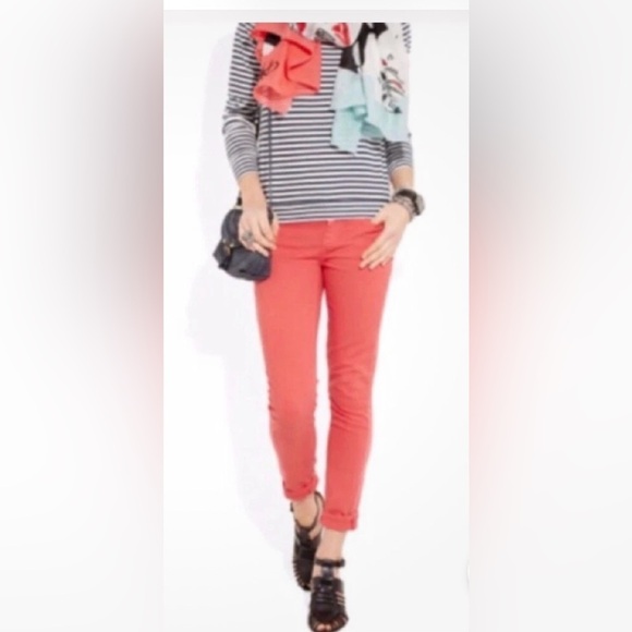 J. Crew Pants - J. crew Stretch Matchstick coral jeans nwot Size 29